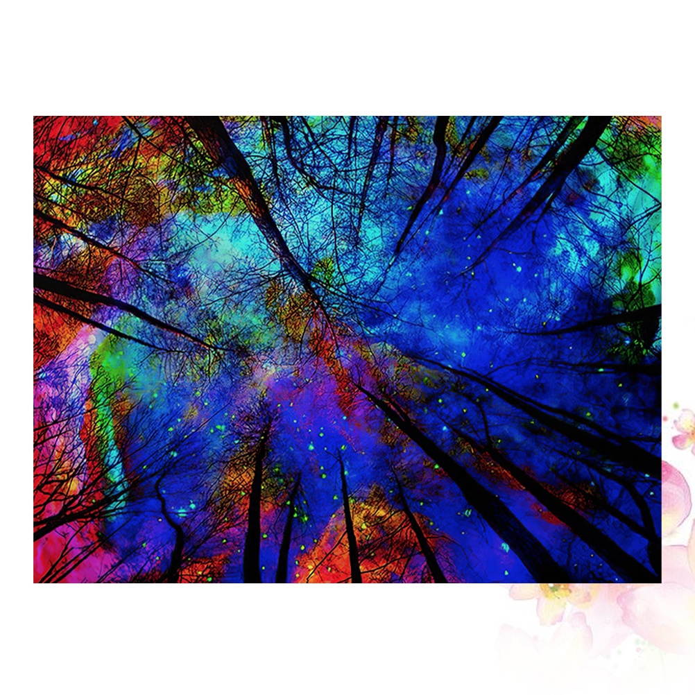 1Pc 203x150cm Household Wall Hanging Blanket Creative Forest Trees Tapestry Fashion Beach Towel Bath Shower Curtain for Yoga Room Bedroom Bathroom (Purple)