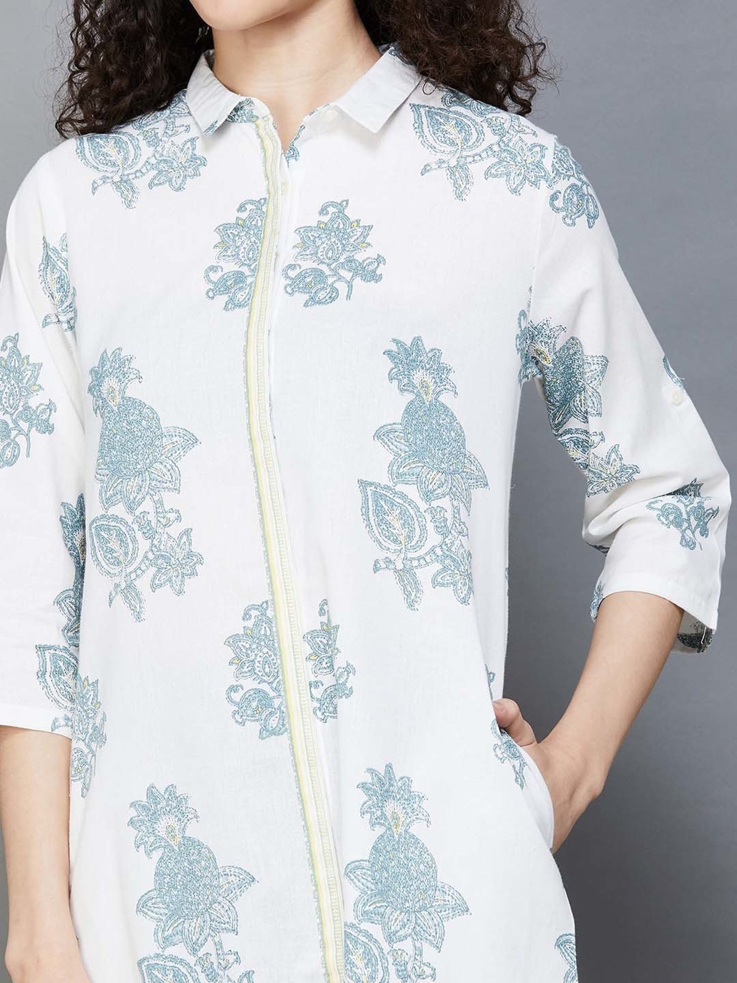 Colour Me by Melange Blue Printed Tunic