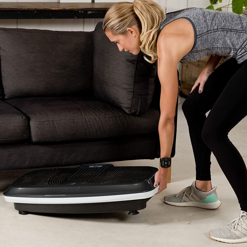 LifePro LP-TRB-BLK Portable Home Training Fitness Exercise Workout Turbo 3D Vibration Plate Platform Equipment Machine Set w/ Resistance Bands, Black