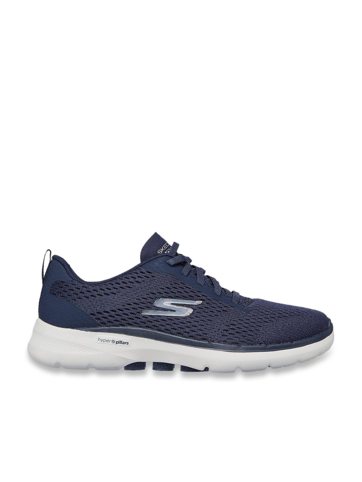 Skechers Women's GO WALK 6 - BOLD VISION Navy White Walking Shoes