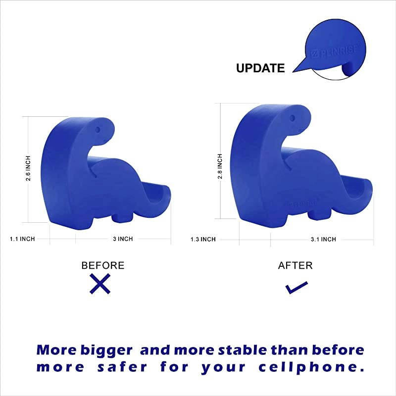 Animal Desk Phone Stand, Update Dinosaur Silicone Office Phone Holder, Creative Phone Tablet Stand Mounts, Size:1.3" X 3.1" X 2.8"(Navy Blue)