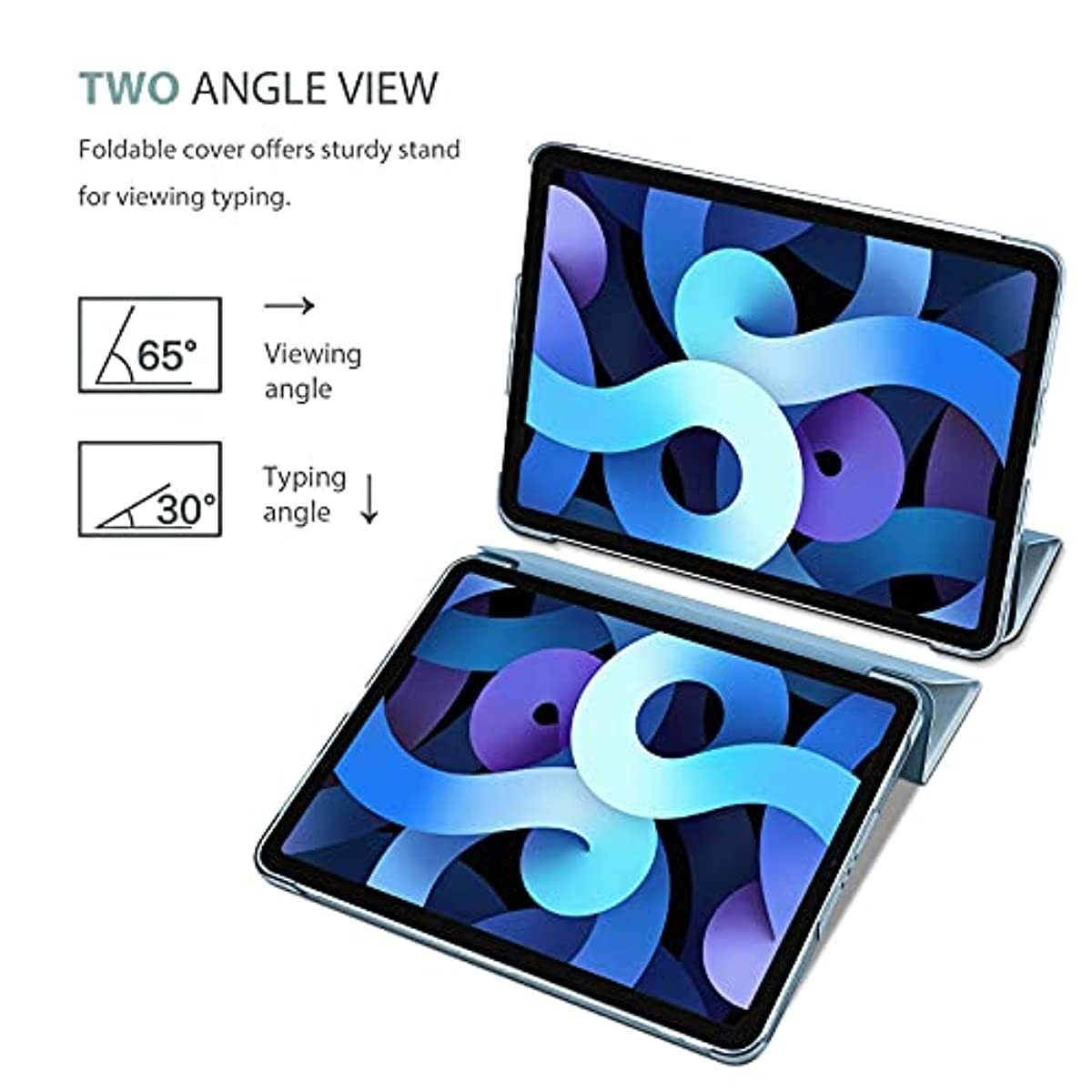 ProCase iPad Air 4 Case 10.9 Inch 2020 iPad Air 4th Generation Case A2316 A2324 A2325 A2072 Bundle with Slim Wired Keyboard for Type-C Port iPad/Android Tablets and Phones