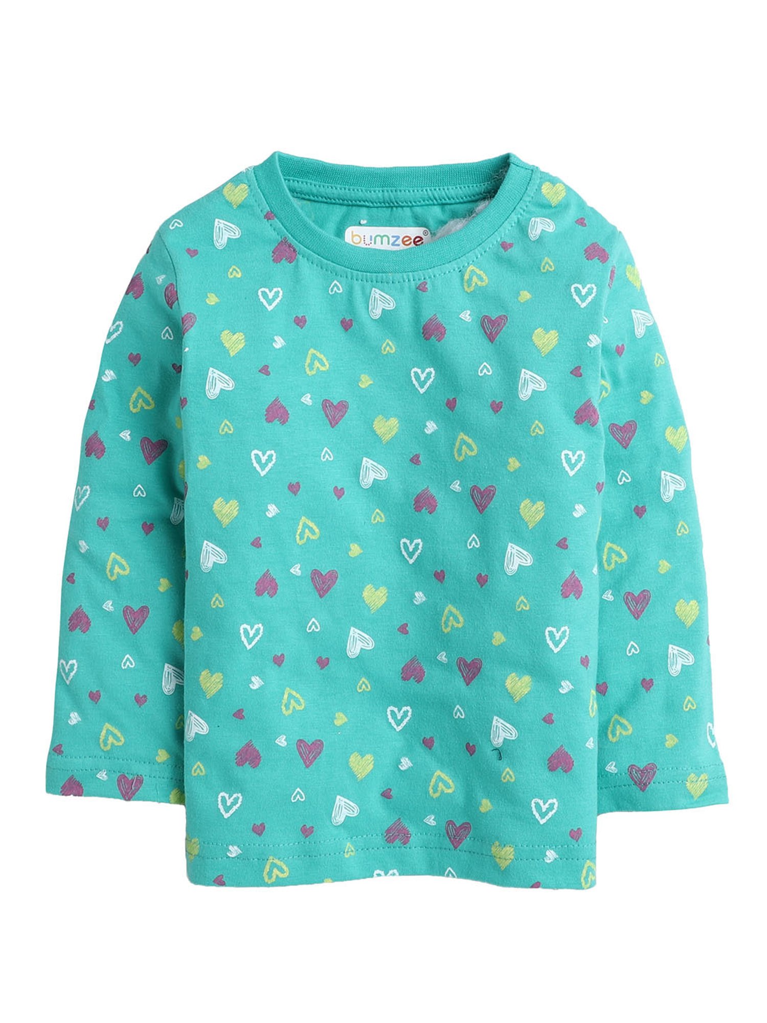 Bumzee Kids Blue & Pink Printed Full Sleeves T-Shirt with Pyjamas