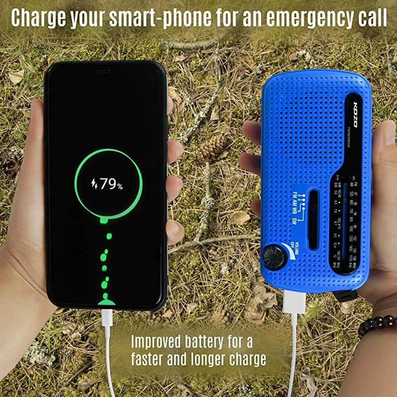 Best NOAA Weather Radio for Emergency by  Multiple Ways to Charge Self Powered by Dynamo Hand Crank Solar Panel Long Antenna to Pick Up Reception Everywhere