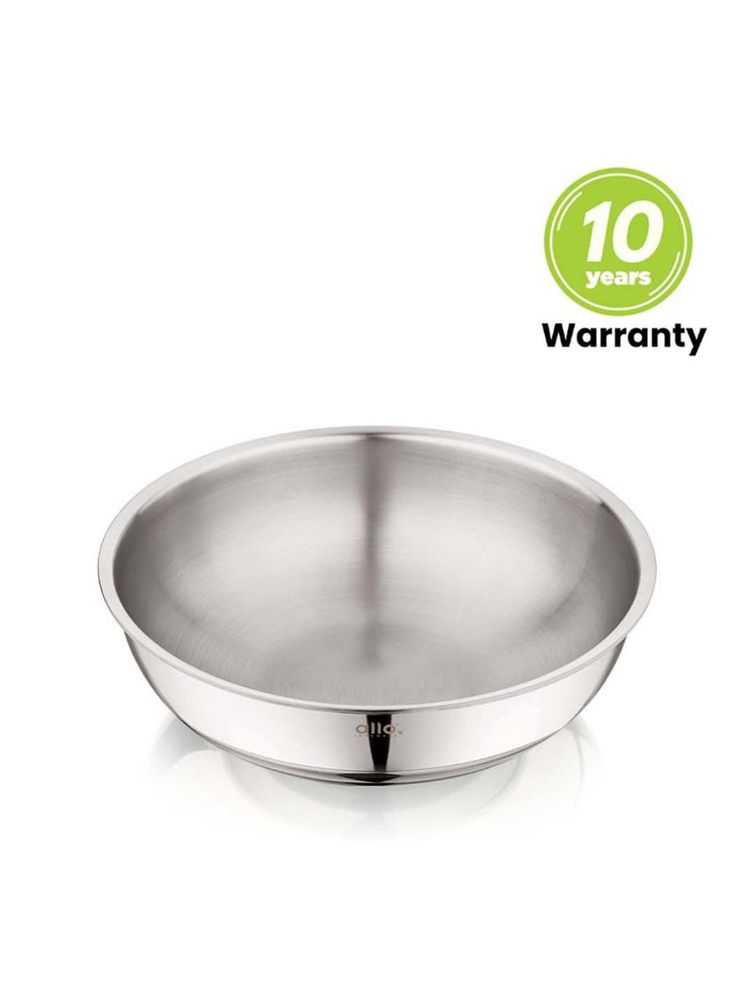ALLO Silver Stainless Steel 24 cm Induction Friendly Triply Tasla (2.7 L)