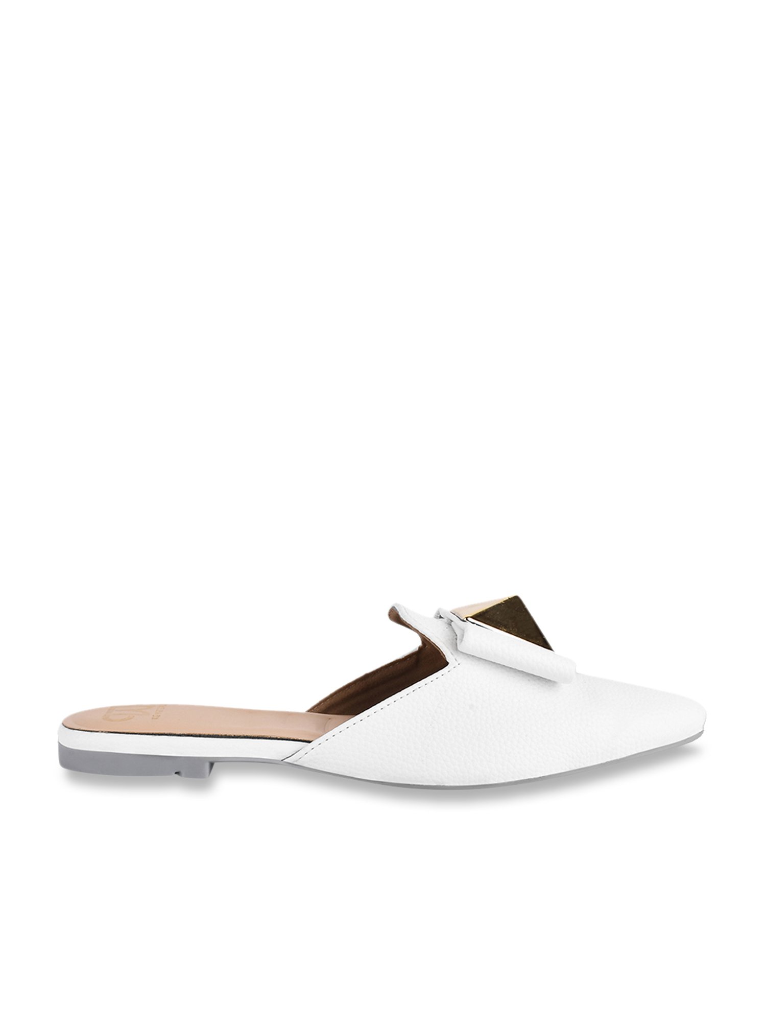 The White Pole Women's White Mule Shoes