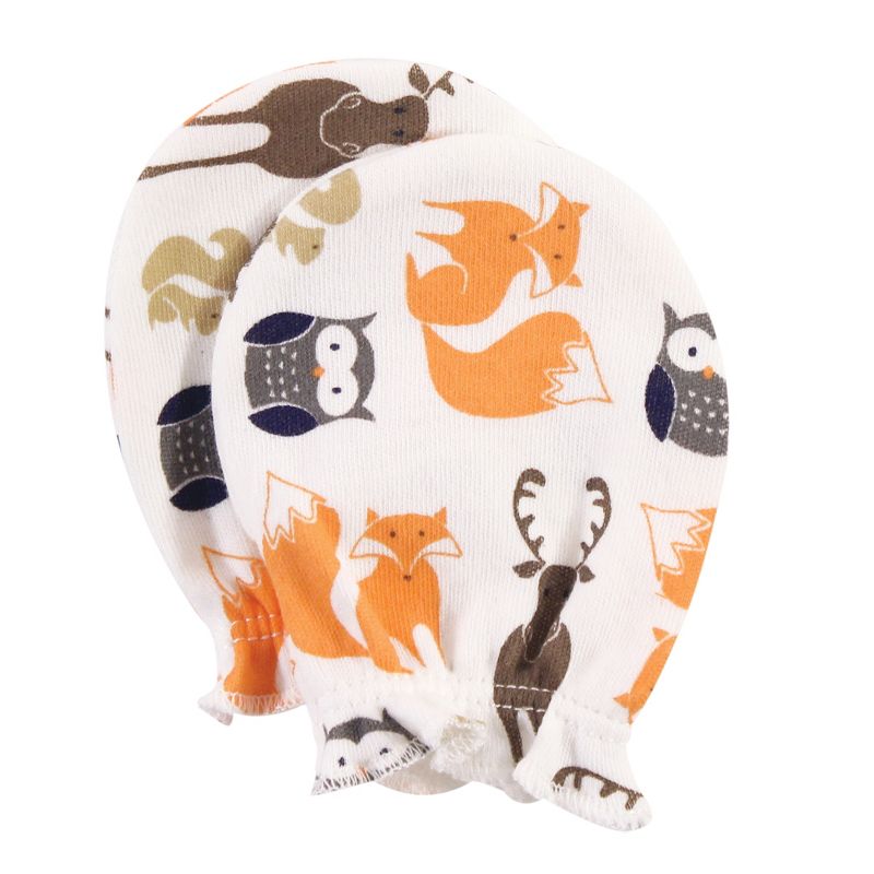 Hudson Baby Infant Boy Cotton Scratch Mittens, Forest, 0-6 Months