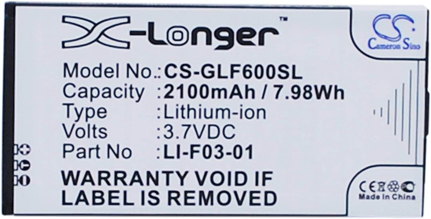 Replacement GPS Navigation Battery Part No.LI-F03-01 for Golf Buddy DSC-GB600, GB3-PT4, Platinum 4, PT4,2100mAh Li-ion