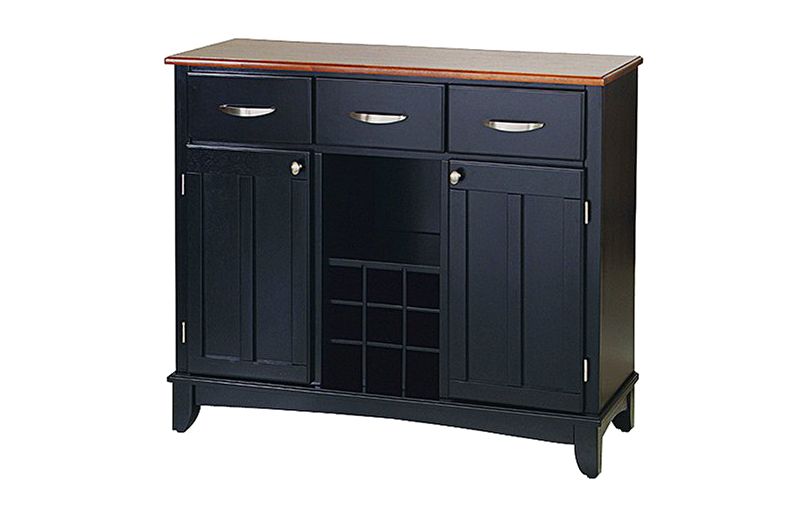 Hutch-Style Buffet Wood/Black/Oak - Home Styles