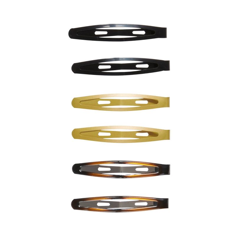 scunci Basics Snap Clip Barrettes - Blond/Tort/Black - 6pk