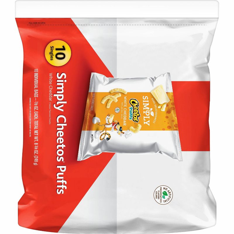 Cheetos Simply White Cheddar Puffs - 8ct