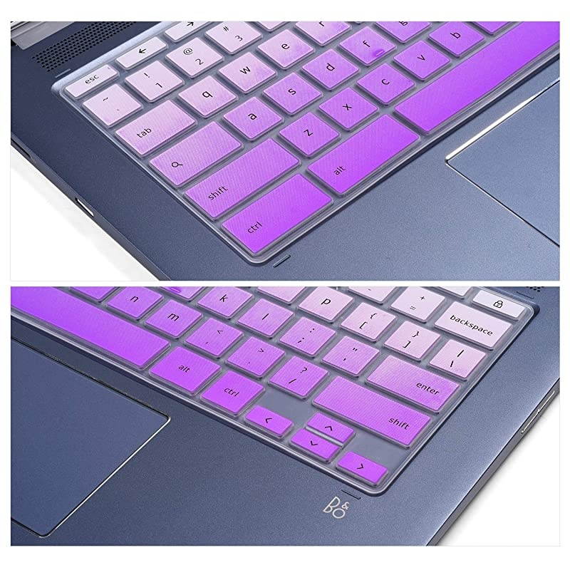 Chromebook 14 Keyboard Cover Skins Compatible with 2in1 14 Touchscreen ChromebookChromebook X360 TouchscreenChromebook 14DA 14BCA SeriesOmbre Purple