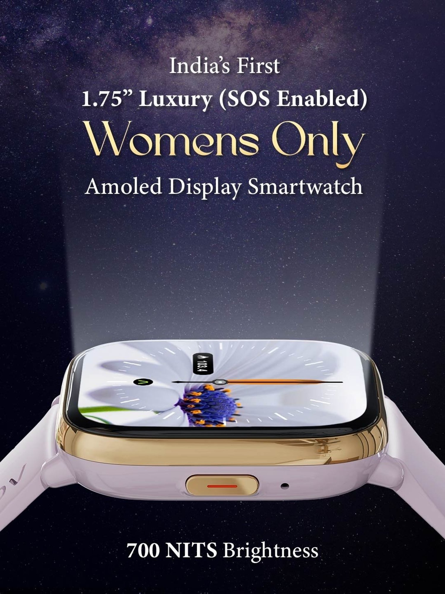 ACwO FwIT Play BT Calling Smartwatch with 1.75 inch TruTouch AMOLED Display (Purple)