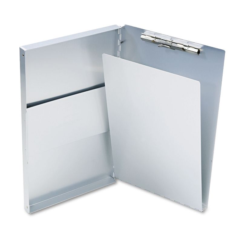 Saunders Snapak Aluminum Side-Open Forms Folder 1/2" Clip 8 1/2 x 14 Sheets Silver 10519