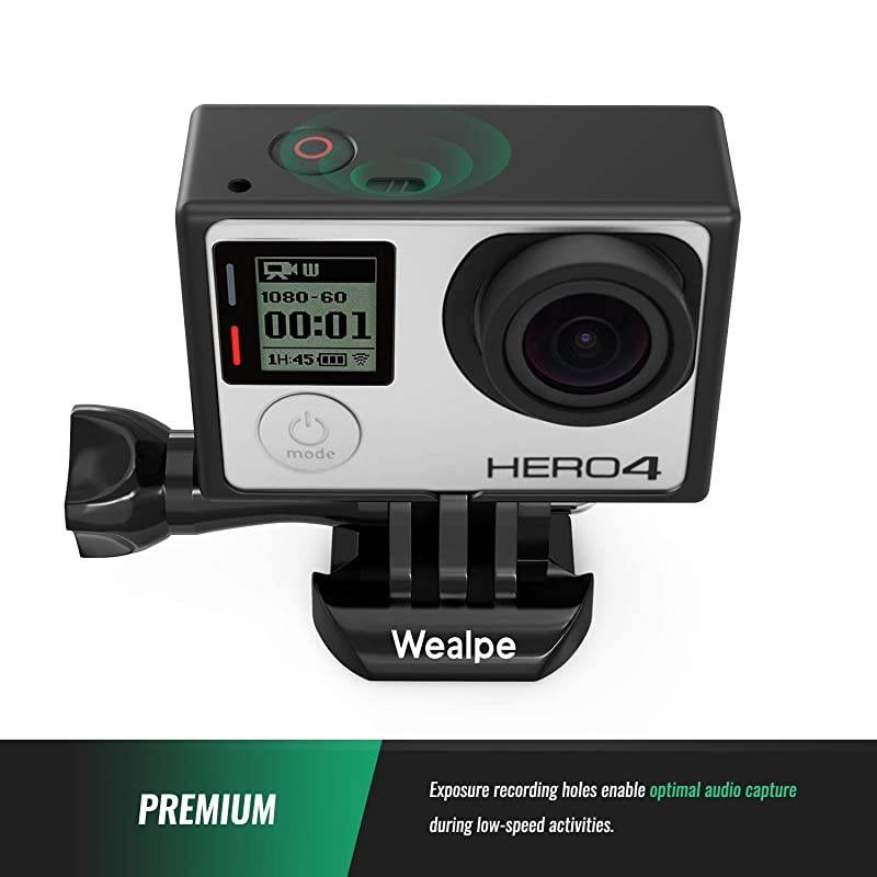 Frame Mount Housing Case Compatible with GoPro Hero 4 3+ 3 Cameras with Protective Lens Cover