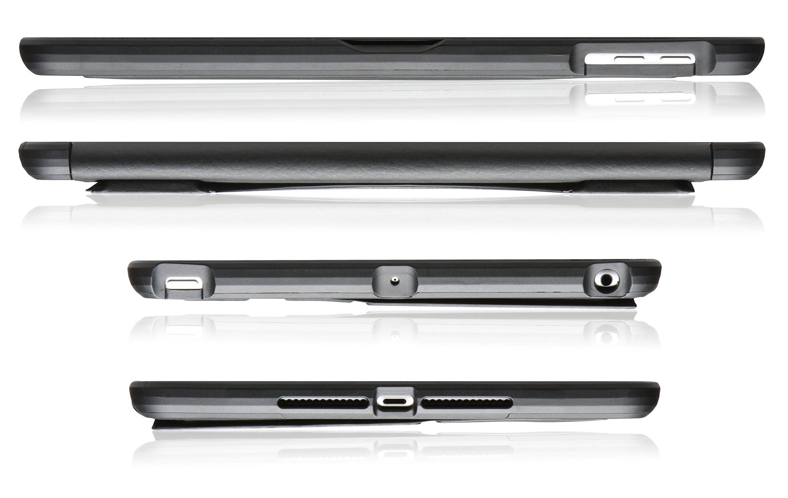 ZUGU CASE - 9.7 iPad 2018/2017 5th / 6th Gen & iPad Air 1 Prodigy X Case - Very Protective But Thin + Convenient Magnetic Stand + Sleep/Wake Cover (Black)