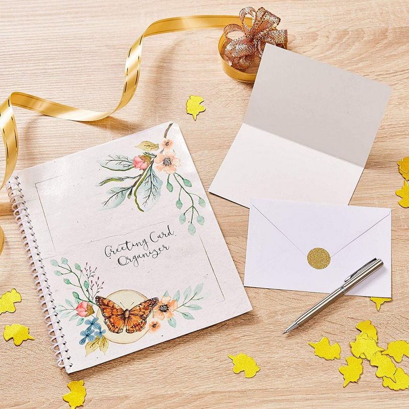 Sustainable Greetings 13-Pack Vintage Greeting Card Organizer Book with 12 Birthday Cards and Envelopes (6 x 4 in)