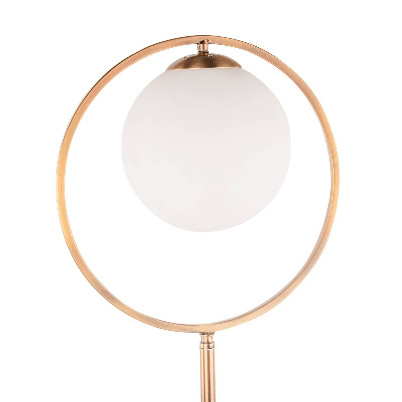Metal and Frosted Glass Moon Contemporary Floor Lamp Gold (Includes LED Light Bulb) - LumiSource