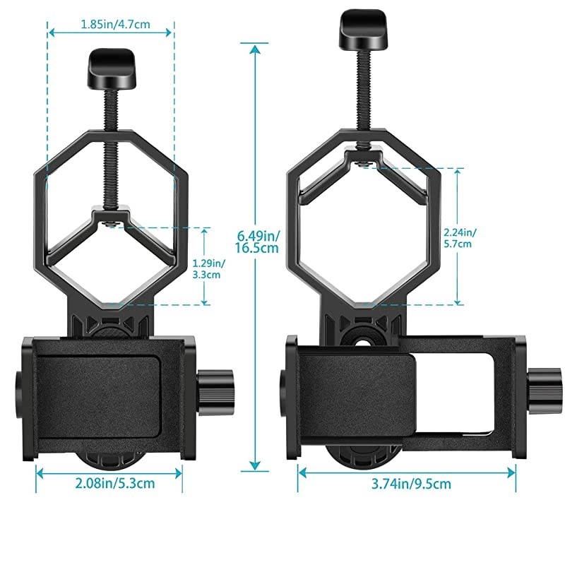 Cell Phone Telescope Adapter Mount Compatible with Binocular Monocular Spotting Scope Telescope and Microscope for iPhone Samsung Cellphone Support Eyepiece Diameter 25 to 48mm