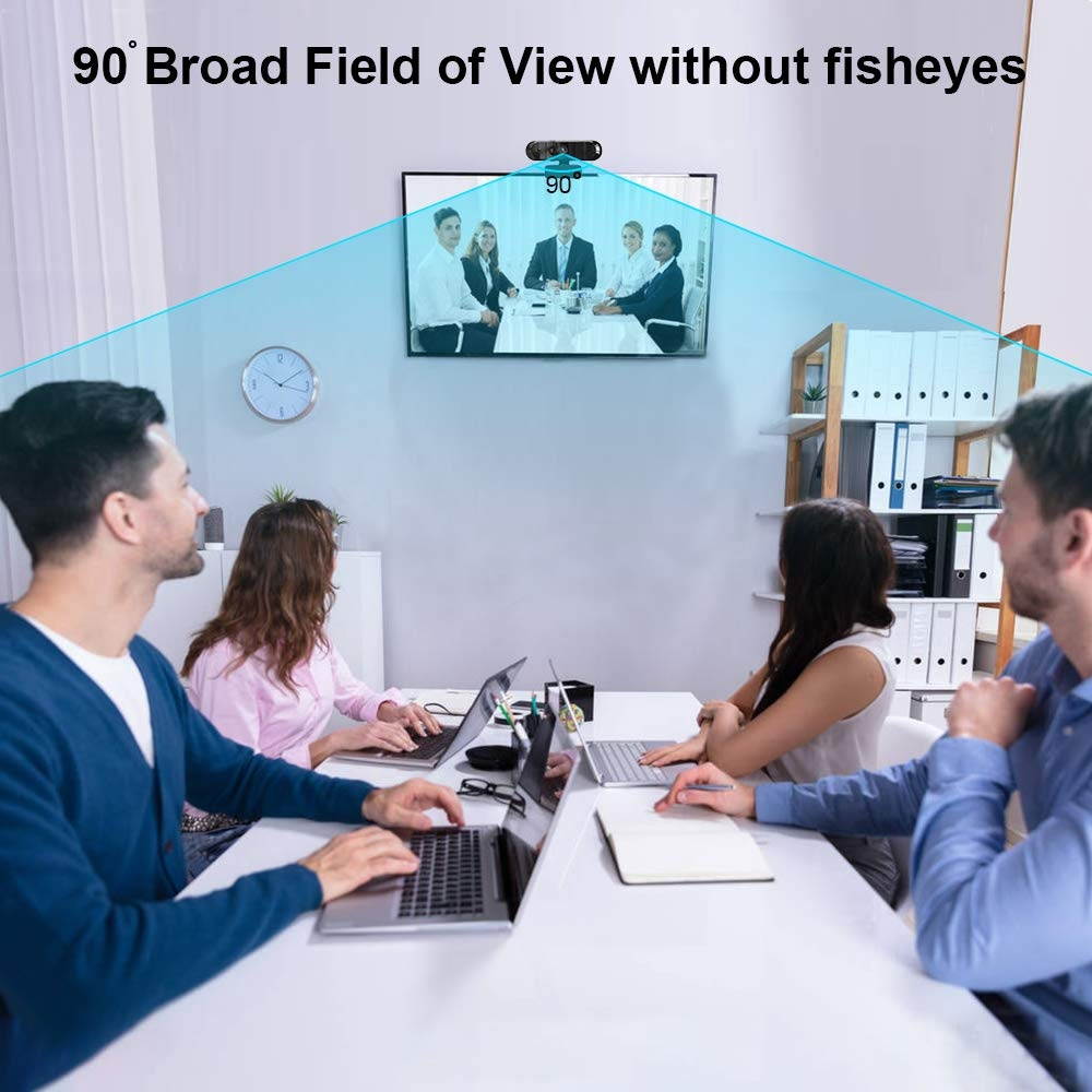 1080P Webcam, HDWeb Camera with Built-in Microphone & Privacy Cover, USB Web Cam with Wide Angle Lens & Large Sensor