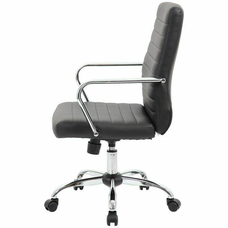 Boss Office Drummond Faux Leather Swivel Office Chair in Black