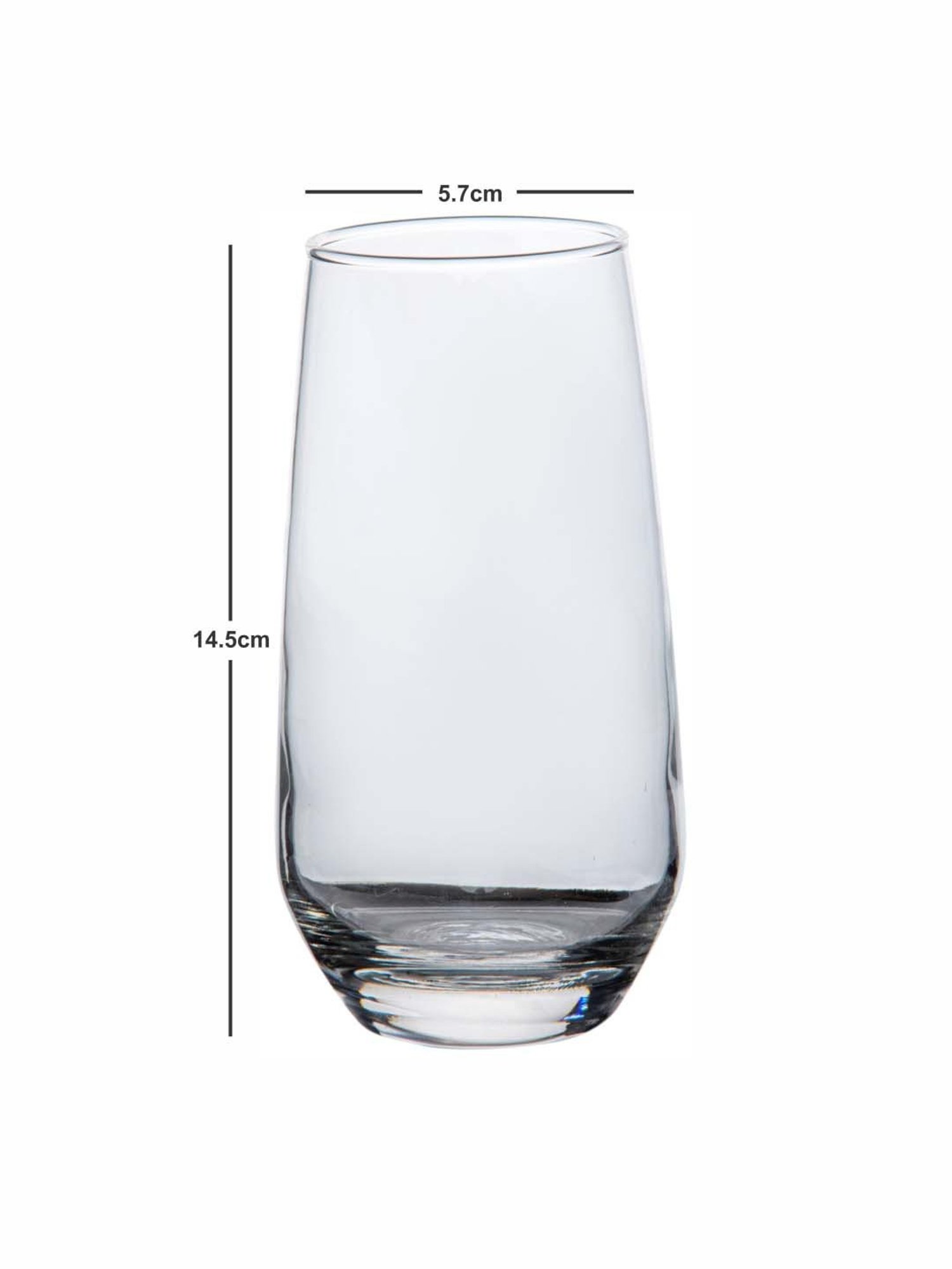 ROXX Meridian Transparent Glass Tumbler (0.44 L) - Set of 6