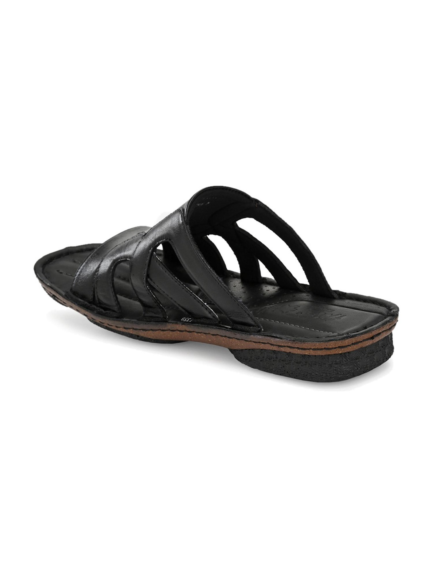 Hitz Men's Black Casual Sandals