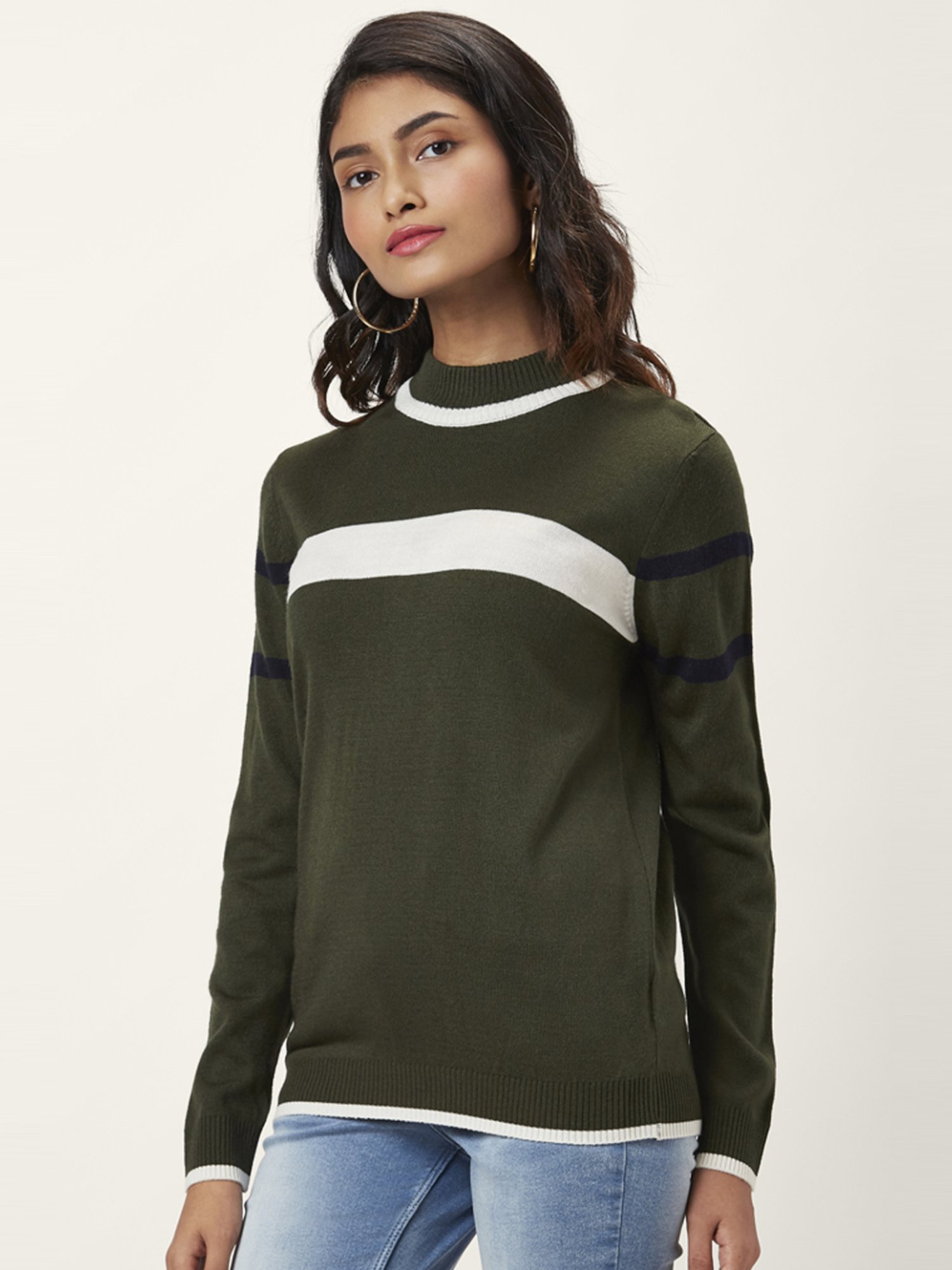 Honey by Pantaloons Green Printed Sweater