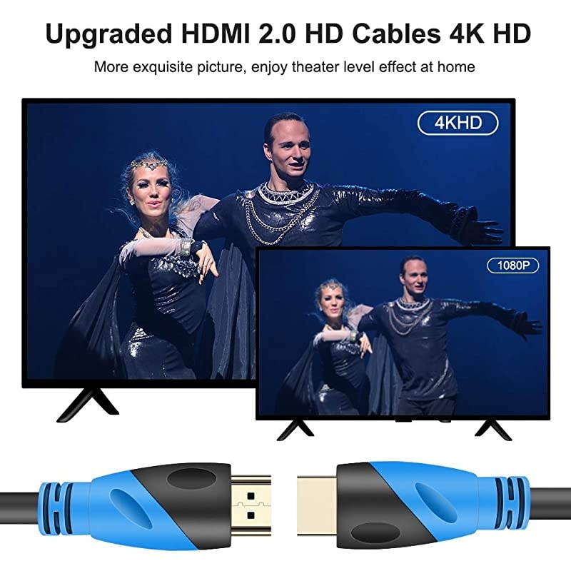 HDMI Cable  30 FT4K UHD HDMI 20 Upgrad Ultra High Speed 18Gbps Gold Plated ConnectorsEthernet Audio ReturnVideo 4KHD 1080p 3D Compatible with Xbox Playstation PS3 PS6 PC Apple TV