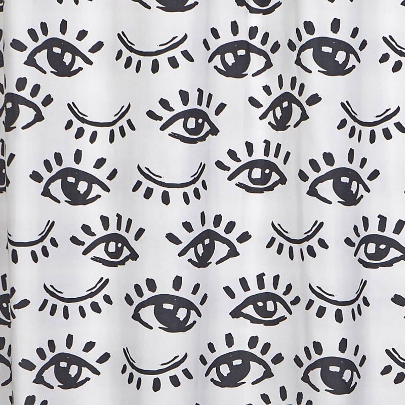 Winking Eye Shower Curtain Black/White - Moda at Home