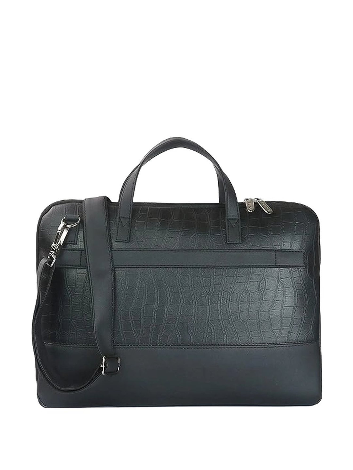 Nautica Black PU Medium Laptop Messenger Bag