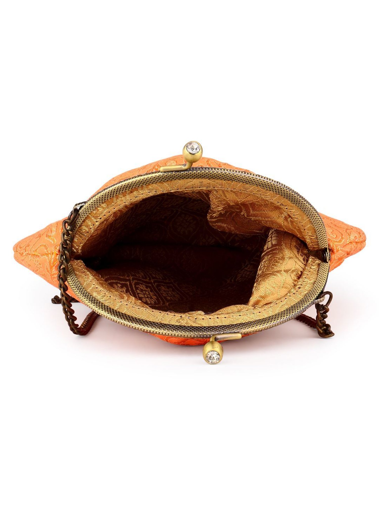 Tarini Nirula Araa Orange Embroidered Small Clutch