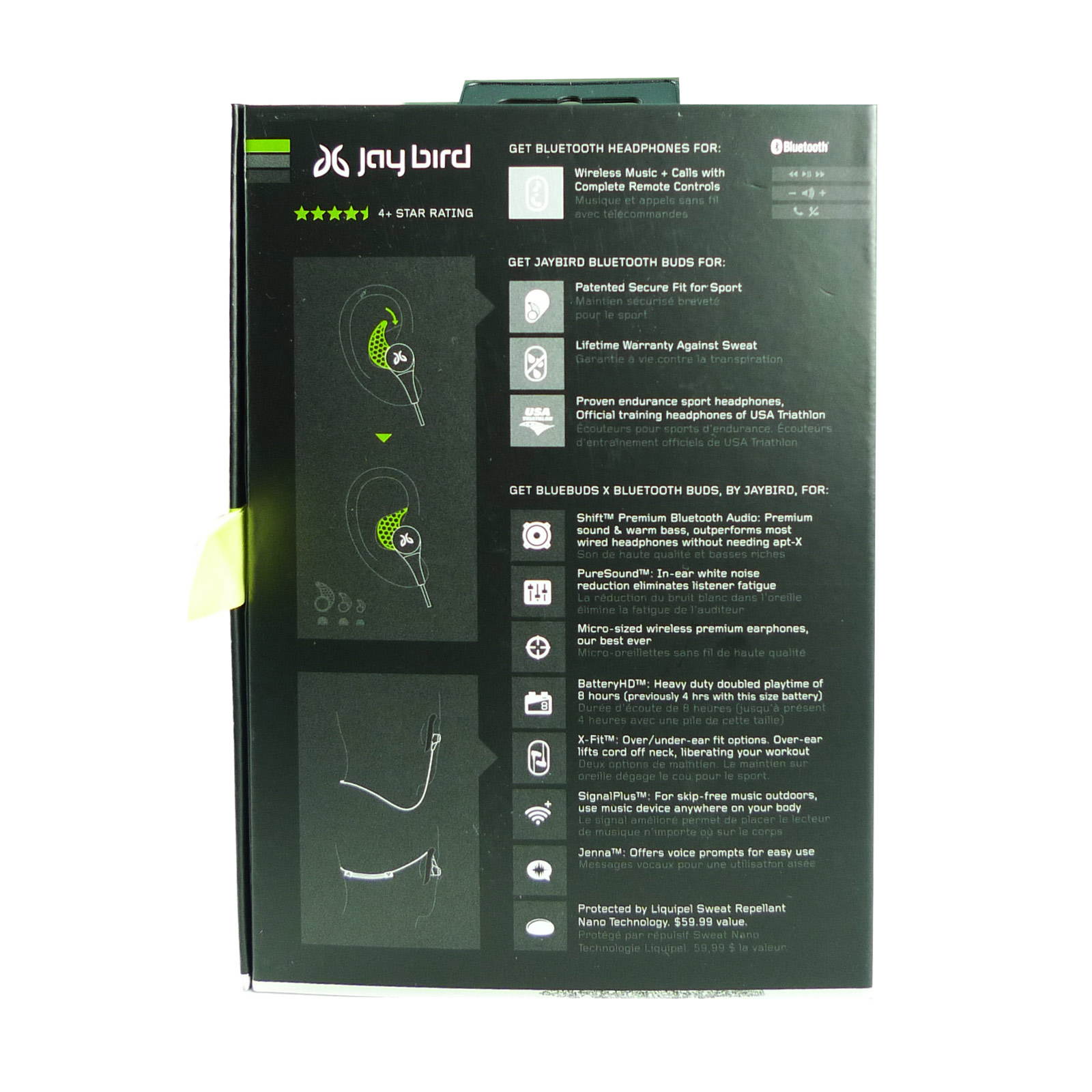 JayBird BlueBuds X Sport Stereo Bluetooth Headset Black