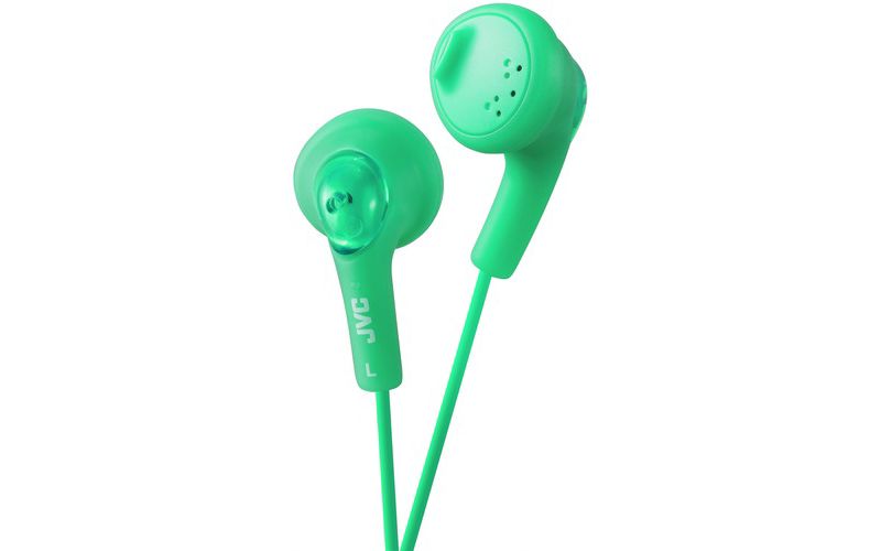 JVC Gumy HA-F160 Earphone - Stereo - Green - Mini-phone - Wired - 16 Ohm - 15 Hz 20 kHz - Earbud - Binaural - Outer-ear - 3.28 ft Cable