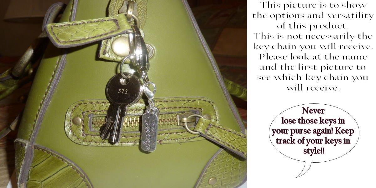 Initial Alphabet Charm Key Chain Ring, Women's Purse or Necklace Charm, Comes in a Gift Box! (U)