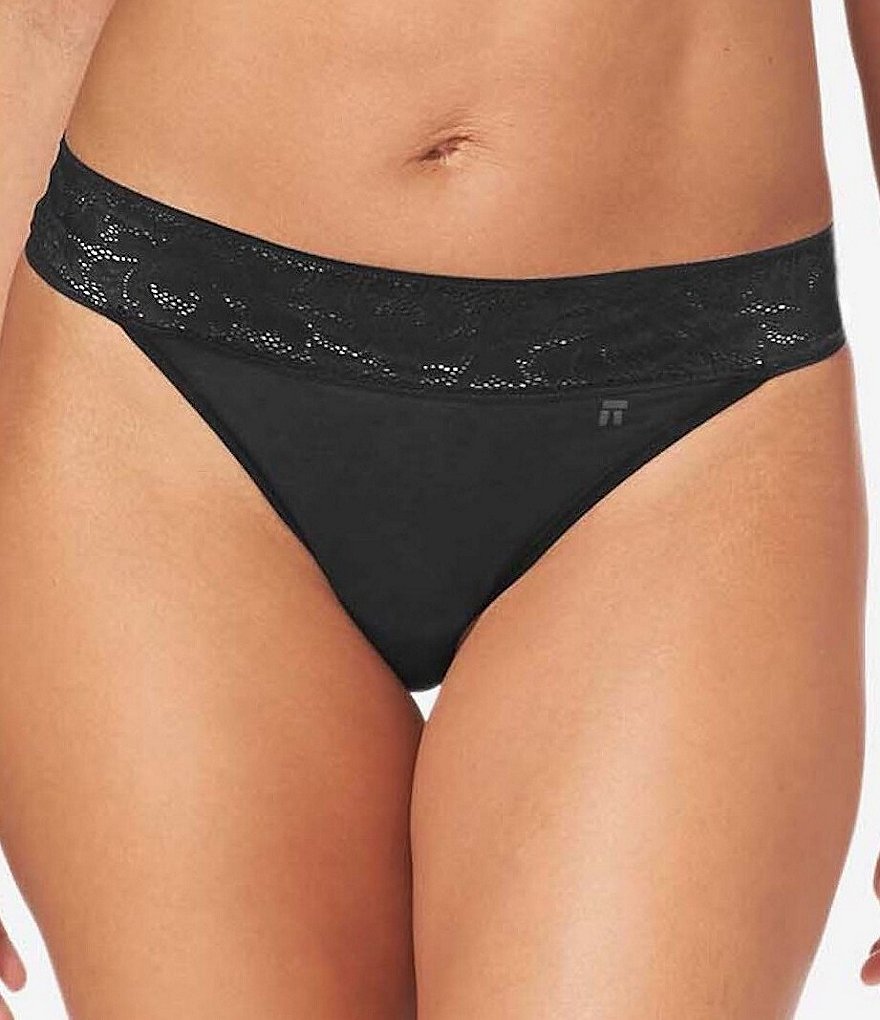 Tommy John Women's Lace Waist Second Skin Thong Panty