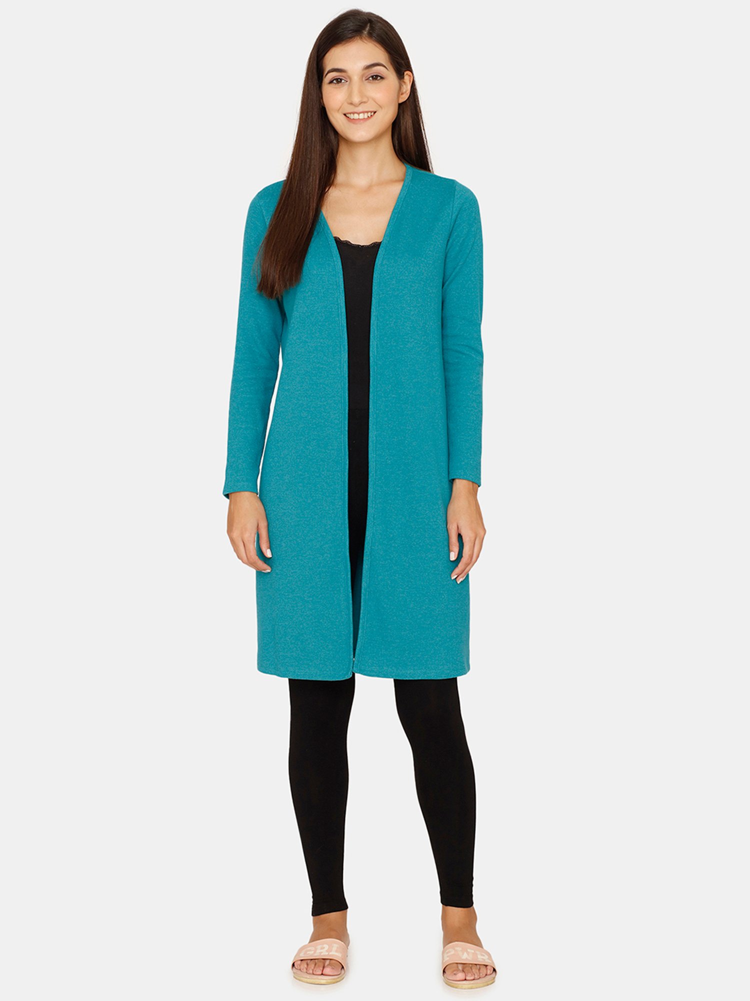 Zivame Teal Long Shrug