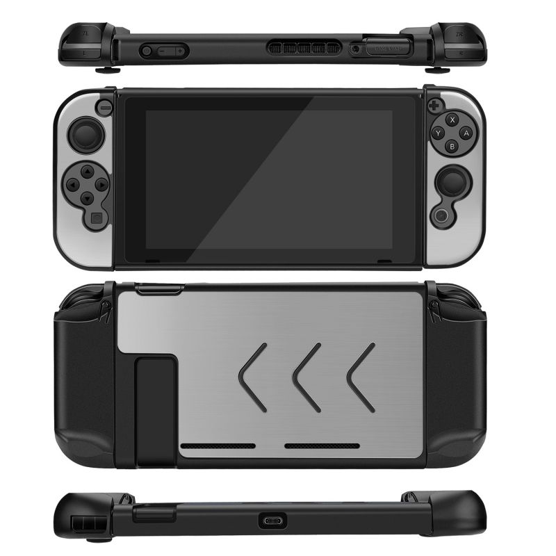 Nintendo Switch Case Cover for Console & Joy-Con Controller - Travel Friendly Aluminum Alloy Hard Shell Protector, Anti-Scratch Shockproof Protective Nintendo Switch Accessories (Silver)