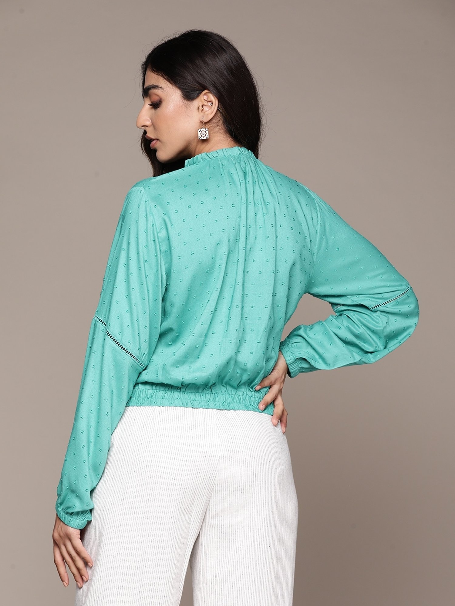 Label Ritu Kumar Aqua Solid Top