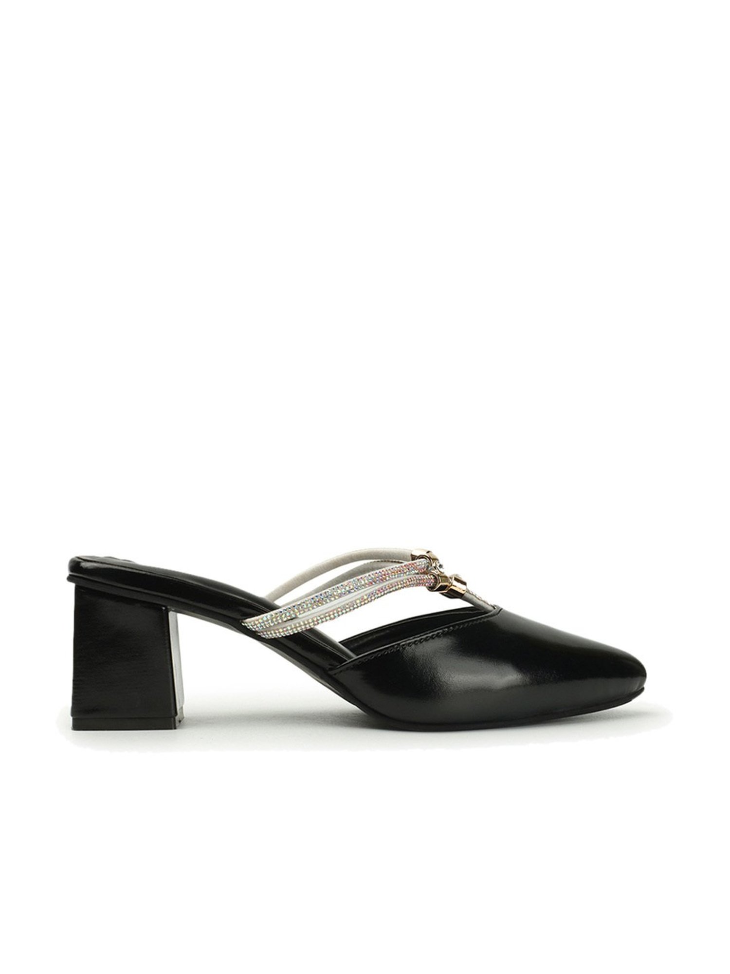 Iconics Women's Black Mule Shoes
