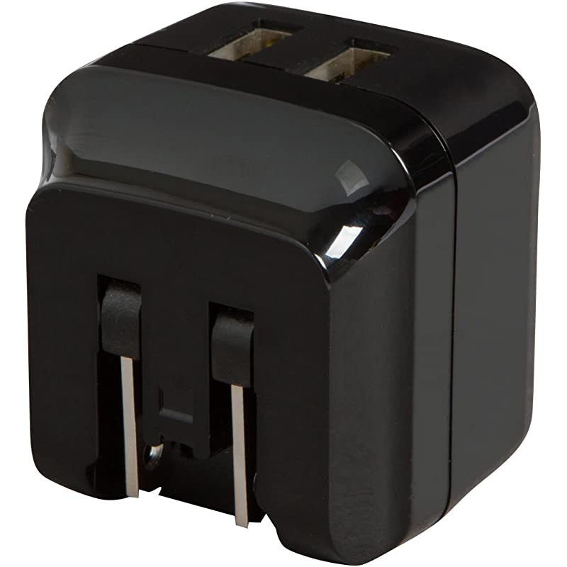 Power International USB Charger 2 USB Ports 34A Output Supports 100240 Volts Folding US Plug Adapters for EU Uk and AU