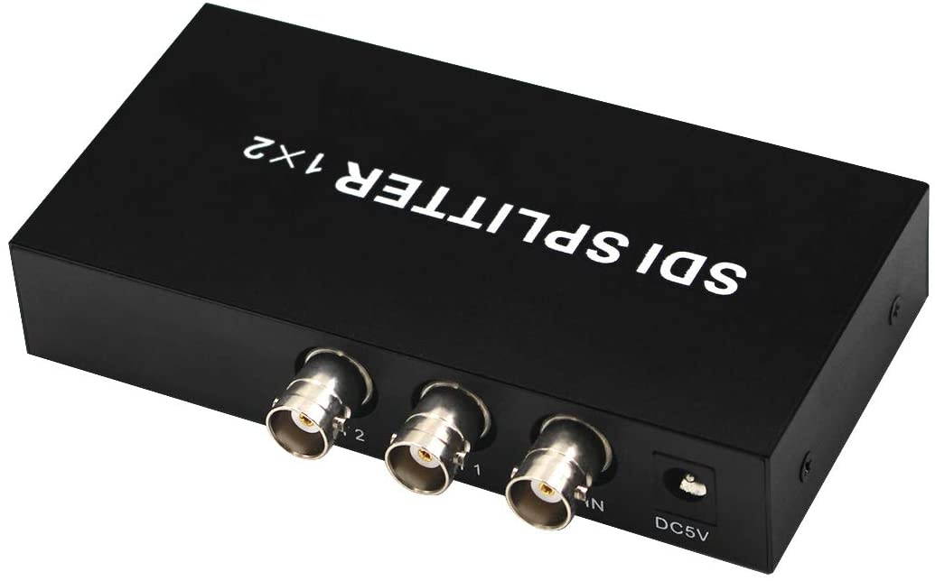 SDI 1X2 Splitter Supports 3G-SDI, HD-SDI, SD-SDI, 100M Full HD