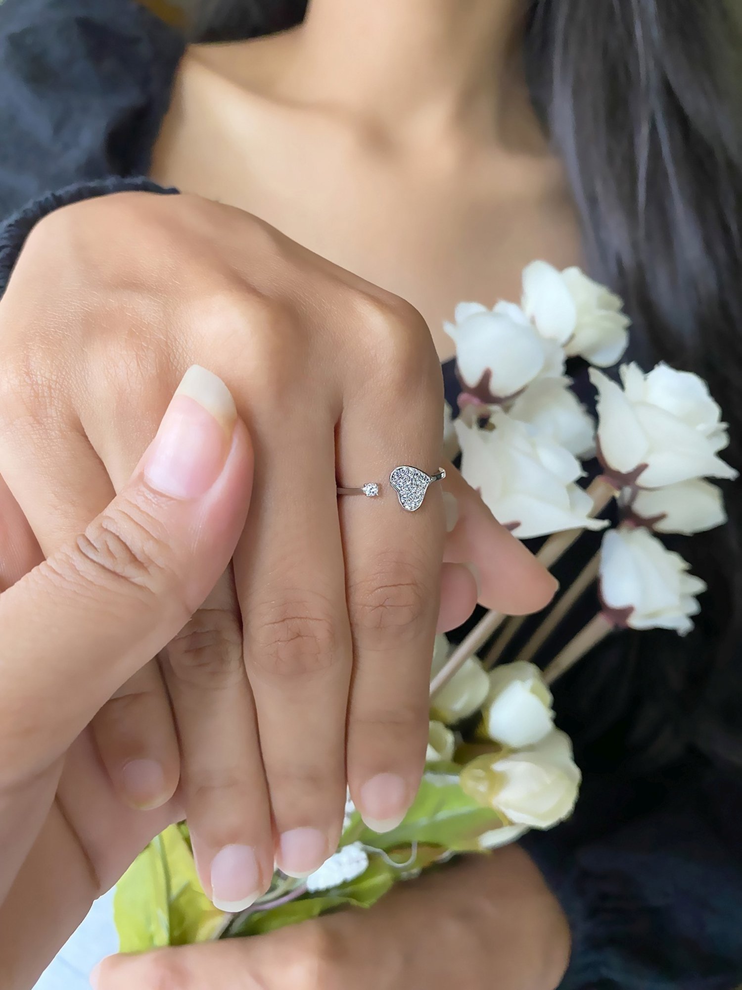 Silberry 92.5 Sterling Silver Heartsy Ring