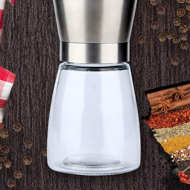 Stainless Steel Pepper Grinder Manual Grinding Bottle Kitchen Seasoning Bottle Box Salt Pepper Container