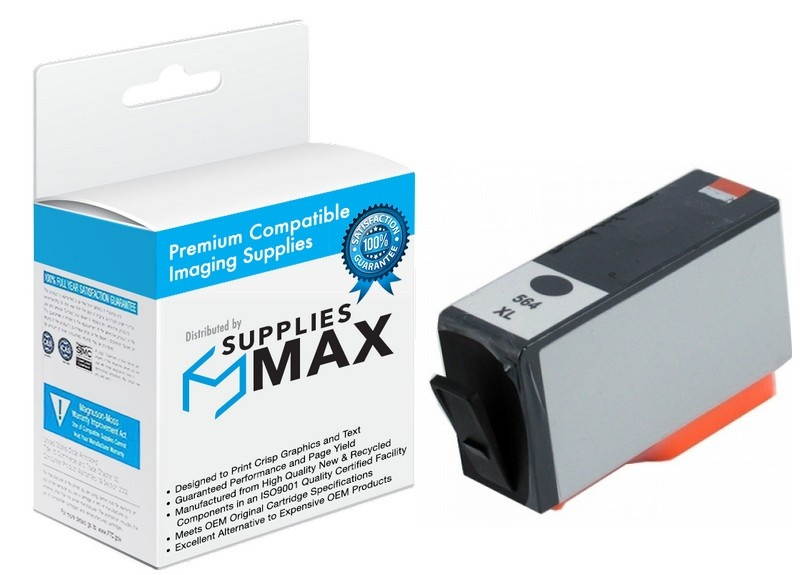 SuppliesMAX Replacement for CTGWC564XLB Black High Yield Inkjet (550 Page Yield) - Equivalent to HP CN684WN / HP NO. 564XL