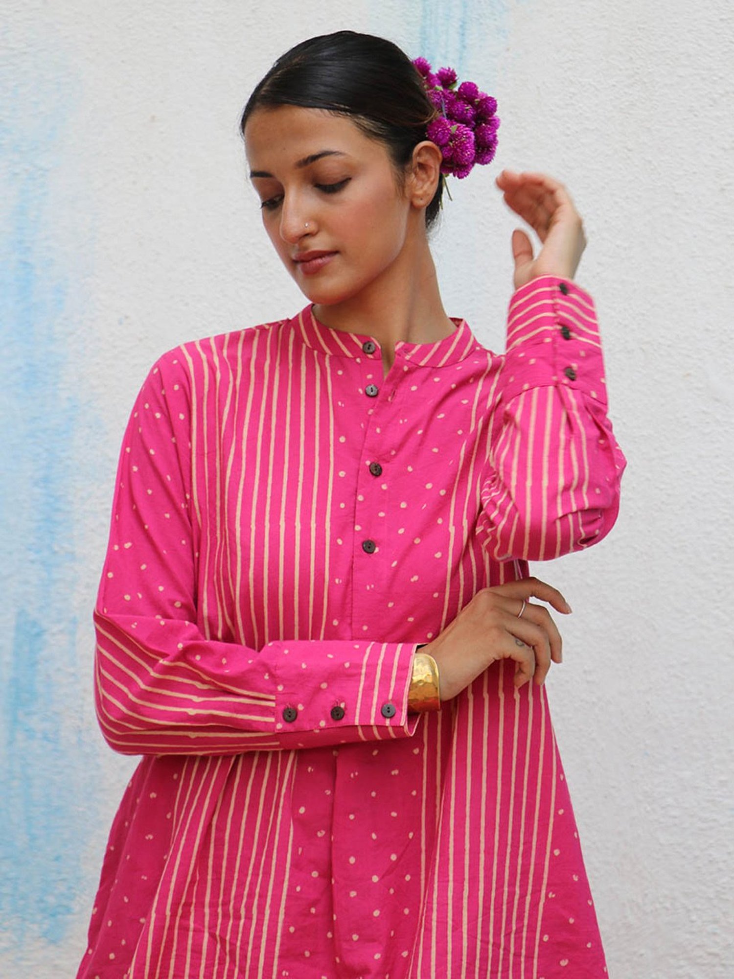 Chidiyaa Flower Girl Pankhuri Blockprinted Cotton Kurta Set