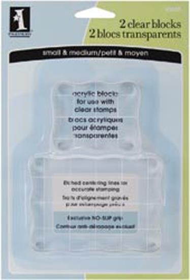 Inkadinkado Clear On Clear Acrylic Blocks 2/Pkg-Small 2.25"X1.75", Medium 3.5"X2.5"