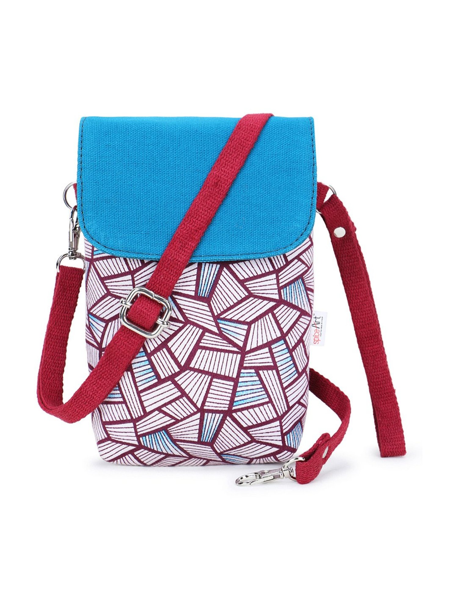 Spice Art Maroon Printed Mini Cross Body Bag