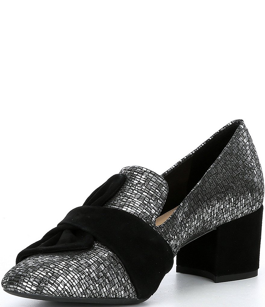 Alex Marie Cregan Leather Printed Metallic Loafer Pumps