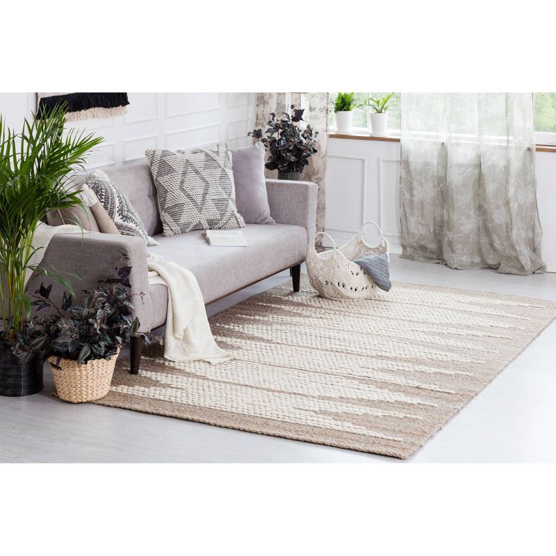 5'x7' Marconi Wool Pattern Rug Natural/Ivory - Anji Mountain